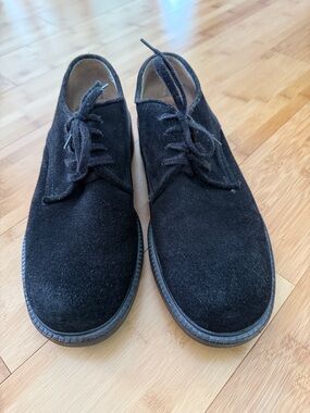 J Crew Men's Black Suede Lace-Up Oxford Shoes